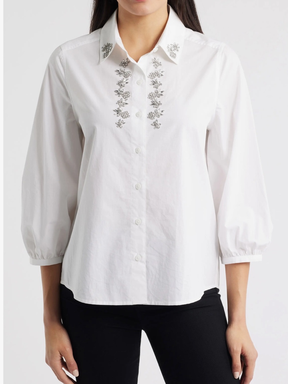 Tommy Bahama NWT  Oceana Isle  Poplin Rhinestone Shirt